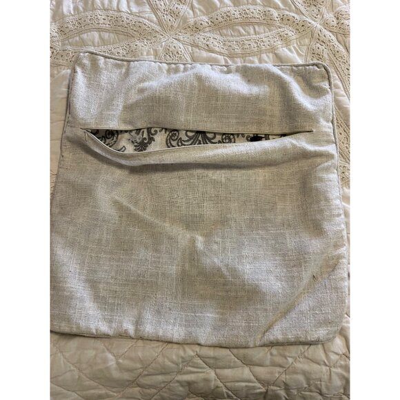 2 Elegant linen Embroidered Decorative Throw Pillow Covers Damask zip sofa bed - Picture 5 of 8